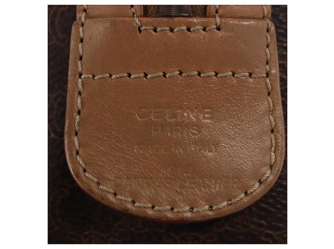 Céline CELINE Macadam Canvas Hand Bag PVC Leather Brown Gold - vista 19