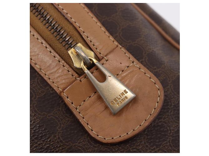Céline CELINE Macadam Canvas Hand Bag PVC Leather Brown Gold - vista 20