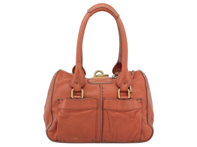 Chloé Chloe Paddington Hand Bag Leather Pink Gold Silver - vista 2