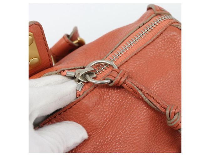 Chloé Chloe Paddington Hand Bag Leather Pink Gold Silver - vista 9