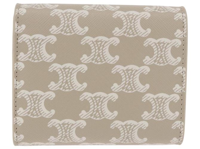 Céline CELINE Triomphe 3 Fold Wallet PVC Beige Gold - vista 2