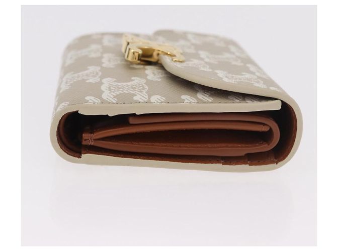 Céline CELINE Triomphe 3 Fold Wallet PVC Beige Gold - vista 3