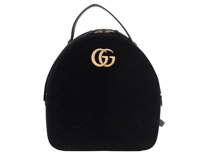 GUCCI GG Marmont Backpack Velor Black Gold 524568 - vista 13