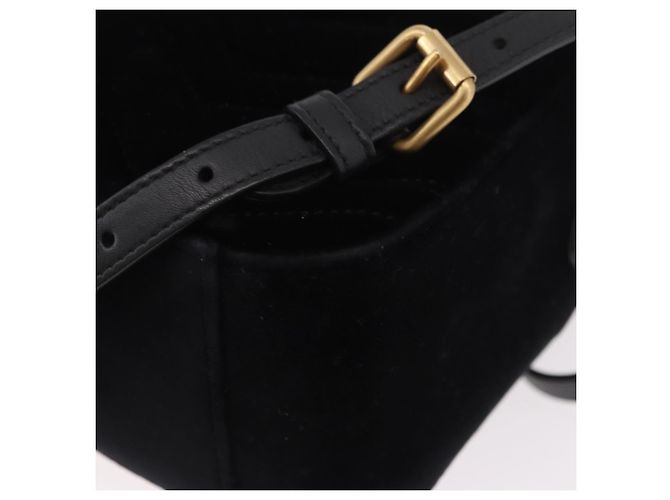 GUCCI GG Marmont Backpack Velor Black Gold 524568 - vista 19