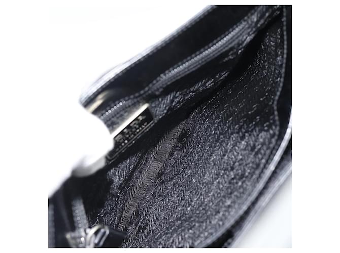 PRADA Shoulder Bag Leather Black Silver - vista 22