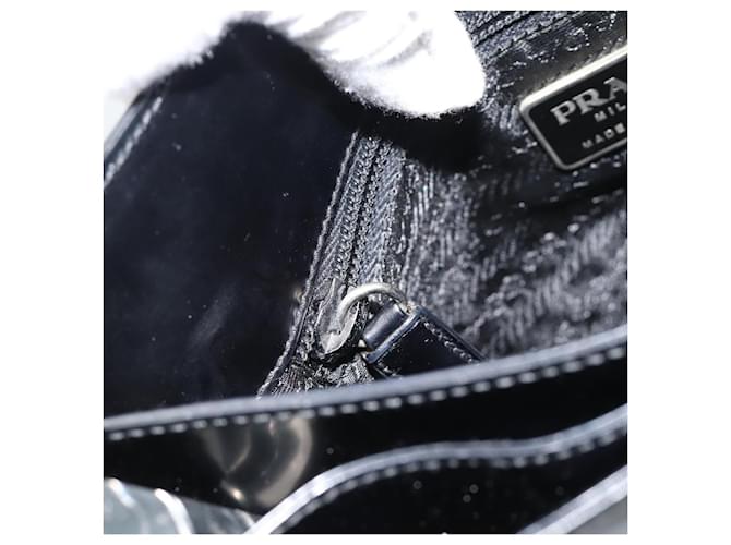 PRADA Shoulder Bag Leather Black Silver - vista 23