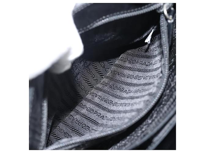 PRADA Shoulder Bag Leather Black Silver - vista 24