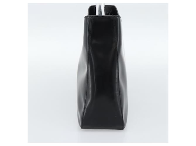 PRADA Shoulder Bag Leather Black Silver - vista 4