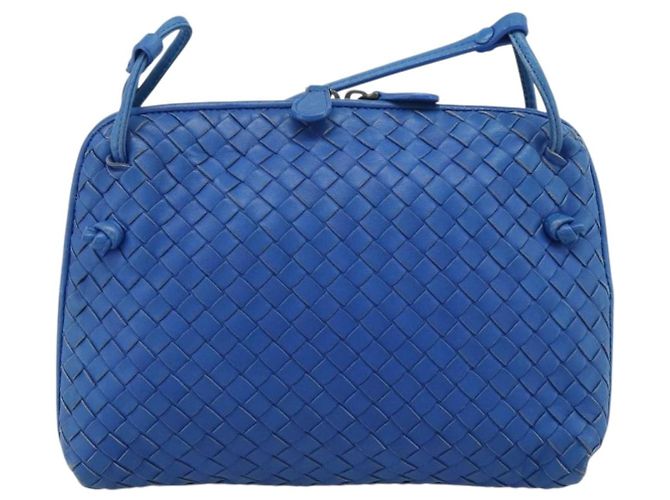 BOTTEGA VENETA INTRECCIATO Shoulder Bag Leather Blue - vista 13