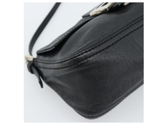 FENDI Mamma Baguette Shoulder Bag Leather Black Silver - vista 15