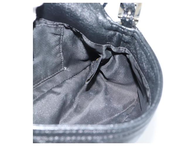 FENDI Mamma Baguette Shoulder Bag Leather Black Silver - vista 19