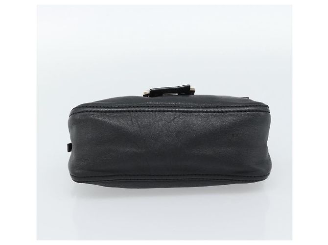 FENDI Mamma Baguette Shoulder Bag Leather Black Silver - vista 5