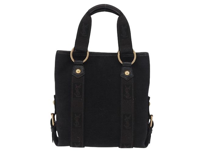 SAINT LAURENT Kahala Hand Bag Canvas Black Gold - vista 2