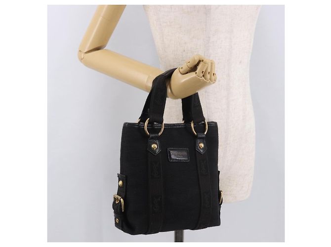 SAINT LAURENT Kahala Hand Bag Canvas Black Gold - vista 23
