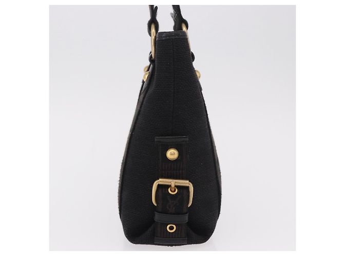 SAINT LAURENT Kahala Hand Bag Canvas Black Gold - vista 4
