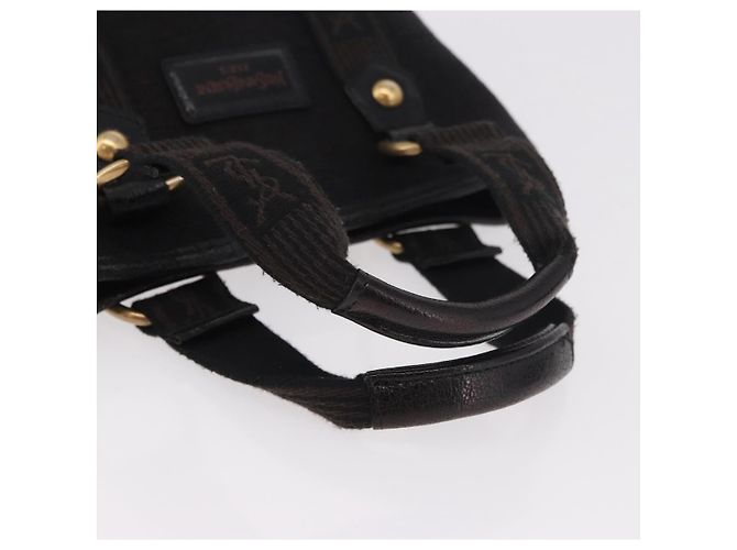SAINT LAURENT Kahala Hand Bag Canvas Black Gold - vista 7