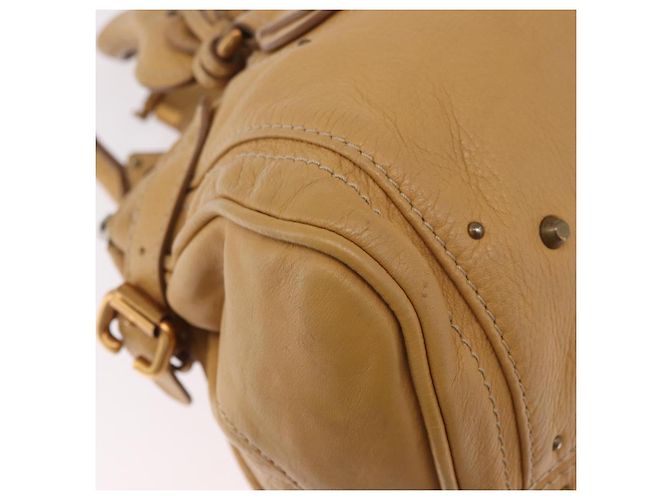 Chloé Chloe Paddington Hand Bag Leather Beige Gold Silver - vista 16