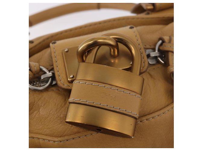 Chloé Chloe Paddington Hand Bag Leather Beige Gold Silver - vista 18