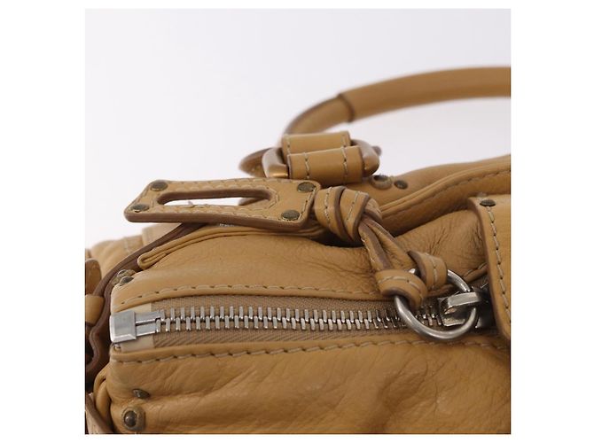 Chloé Chloe Paddington Hand Bag Leather Beige Gold Silver - vista 19
