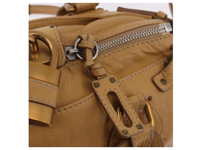 Chloé Chloe Paddington Hand Bag Leather Beige Gold Silver - vista 20