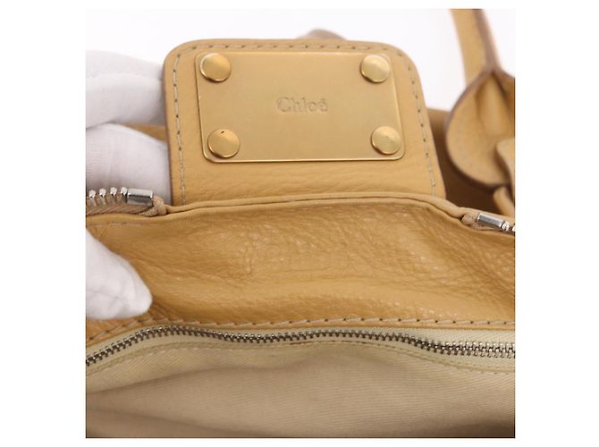 Chloé Chloe Paddington Hand Bag Leather Beige Gold Silver - vista 21