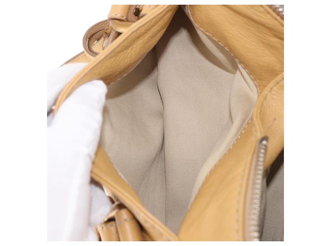 Chloé Chloe Paddington Hand Bag Leather Beige Gold Silver - vista 24