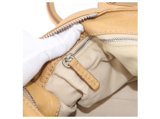 Chloé Chloe Paddington Hand Bag Leather Beige Gold Silver - vista 25