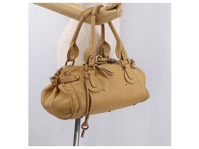 Chloé Chloe Paddington Hand Bag Leather Beige Gold Silver - vista 28
