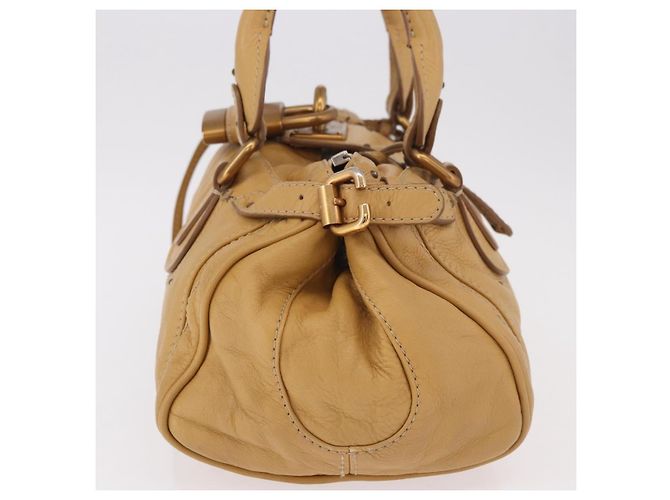 Chloé Chloe Paddington Hand Bag Leather Beige Gold Silver - vista 3