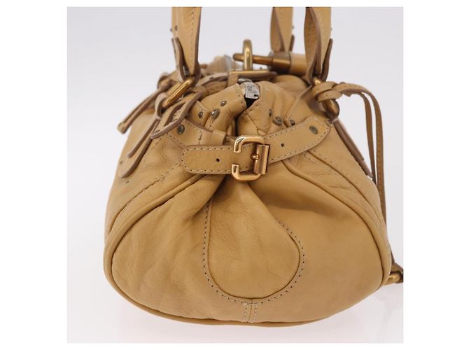 Chloé Chloe Paddington Hand Bag Leather Beige Gold Silver - vista 4