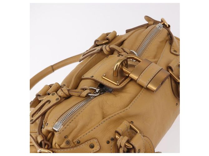 Chloé Chloe Paddington Hand Bag Leather Beige Gold Silver - vista 6
