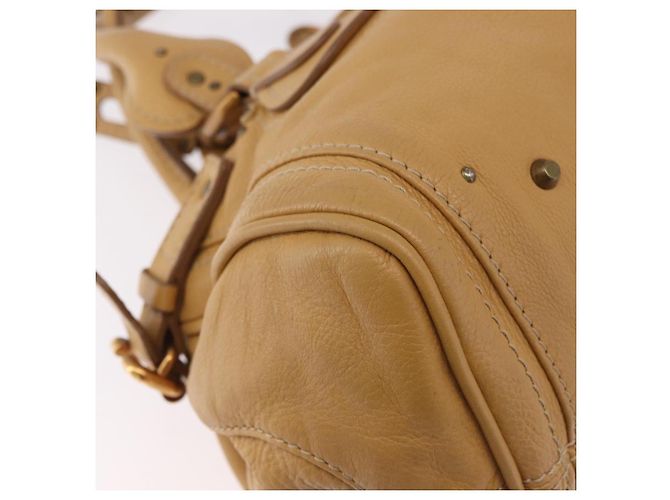 Chloé Chloe Paddington Hand Bag Leather Beige Gold Silver - vista 8