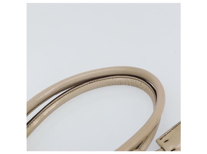 PRADA Hand Bag Patent leather Beige Silver - vista 14