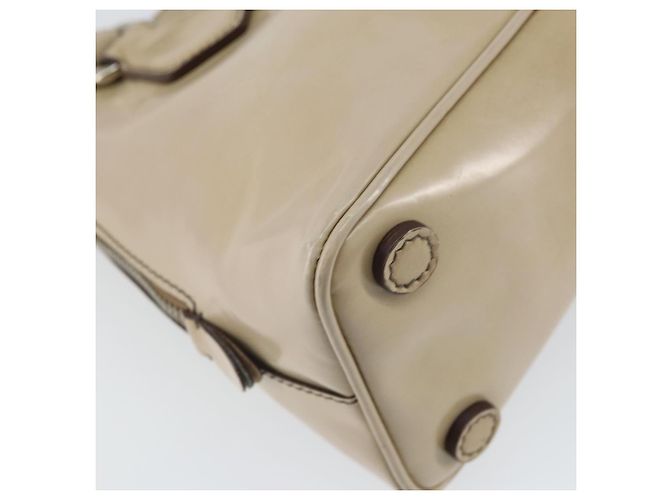 PRADA Hand Bag Patent leather Beige Silver - vista 17