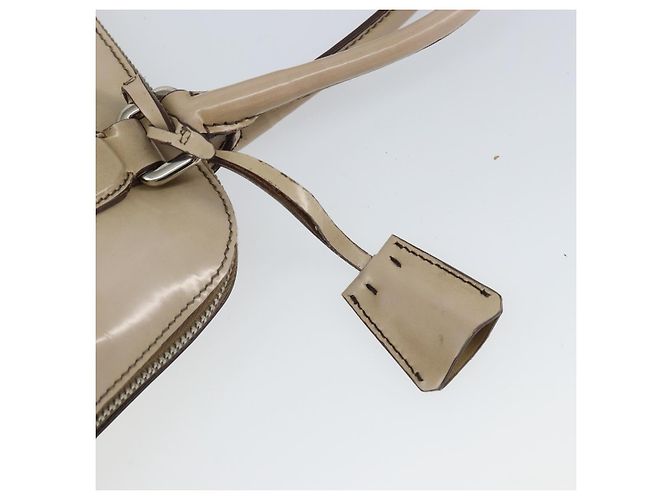 PRADA Hand Bag Patent leather Beige Silver - vista 18