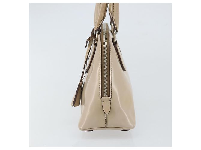 PRADA Hand Bag Patent leather Beige Silver - vista 3