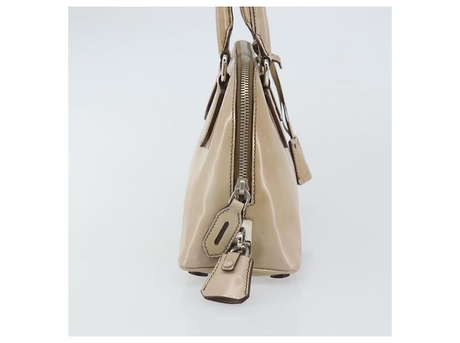 PRADA Hand Bag Patent leather Beige Silver - vista 4