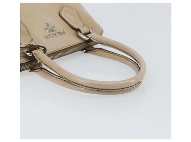 PRADA Hand Bag Patent leather Beige Silver - vista 7