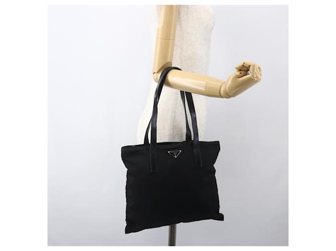 PRADA Tote Bag Nylon Black Silver - vista 23