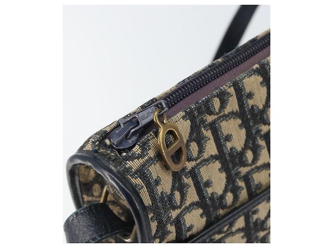 Christian Dior Trotter Canvas Shoulder Bag Navy Gold - vista 10
