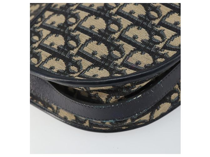 Christian Dior Trotter Canvas Shoulder Bag Navy Gold - vista 14