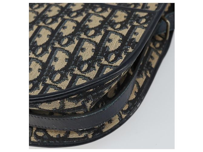 Christian Dior Trotter Canvas Shoulder Bag Navy Gold - vista 15