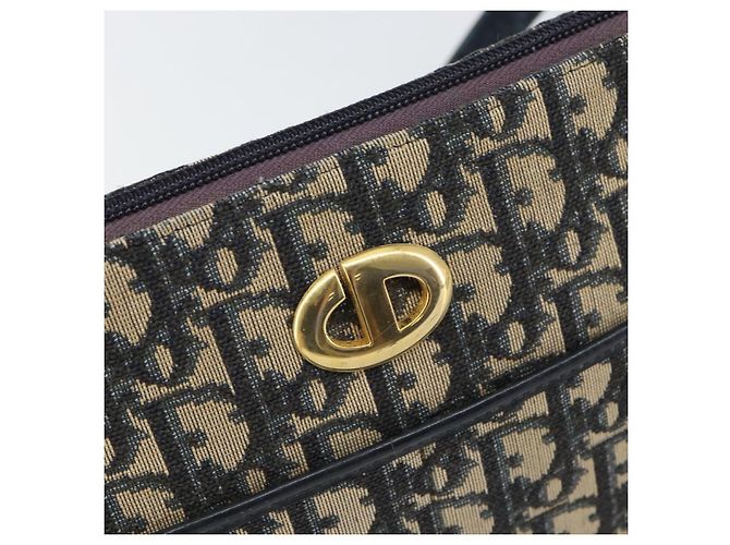Christian Dior Trotter Canvas Shoulder Bag Navy Gold - vista 17