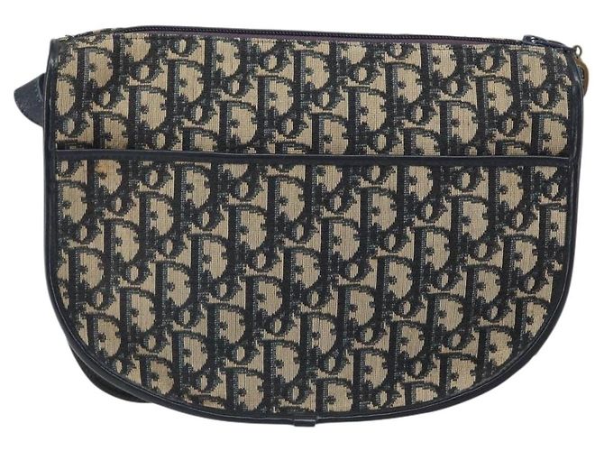 Christian Dior Trotter Canvas Shoulder Bag Navy Gold - vista 2