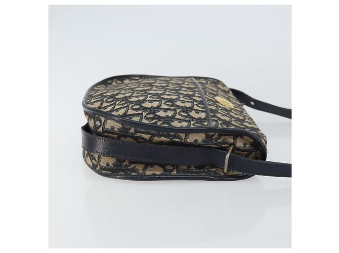 Christian Dior Trotter Canvas Shoulder Bag Navy Gold - vista 3