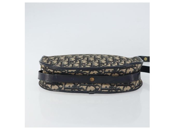 Christian Dior Trotter Canvas Shoulder Bag Navy Gold - vista 5