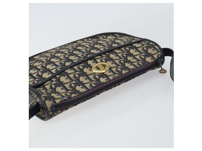 Christian Dior Trotter Canvas Shoulder Bag Navy Gold - vista 6