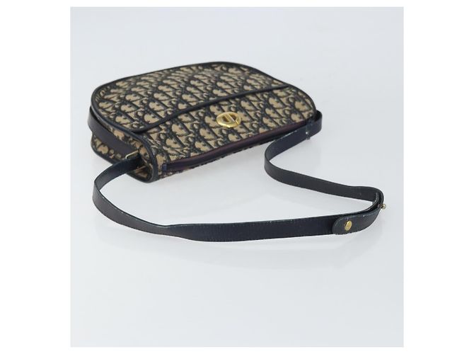 Christian Dior Trotter Canvas Shoulder Bag Navy Gold - vista 7