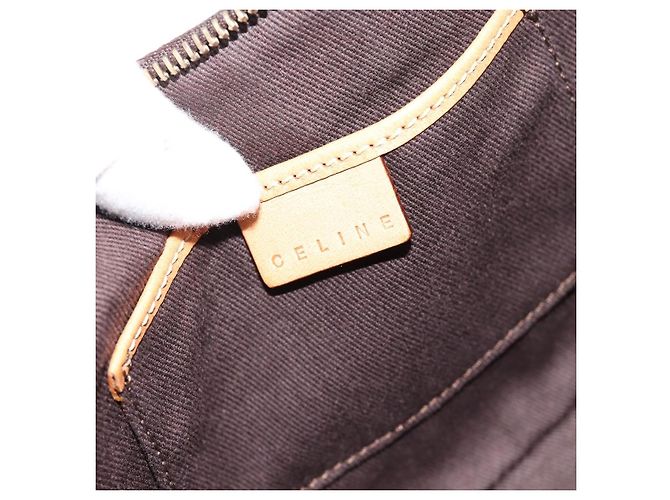 Céline CELINE Macadam Canvas Hand Bag PVC Leather Brown Gold - vista 15