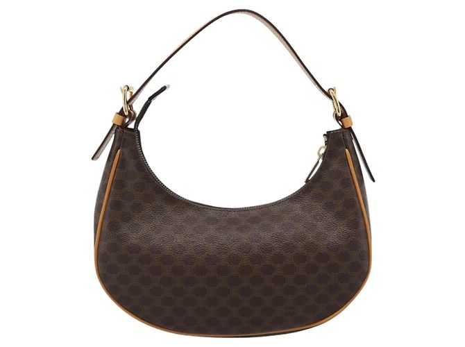 Céline CELINE Macadam Canvas Hand Bag PVC Leather Brown Gold - vista 3